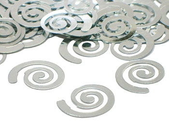 Curly Q Confetti, Silver by the pound or packet